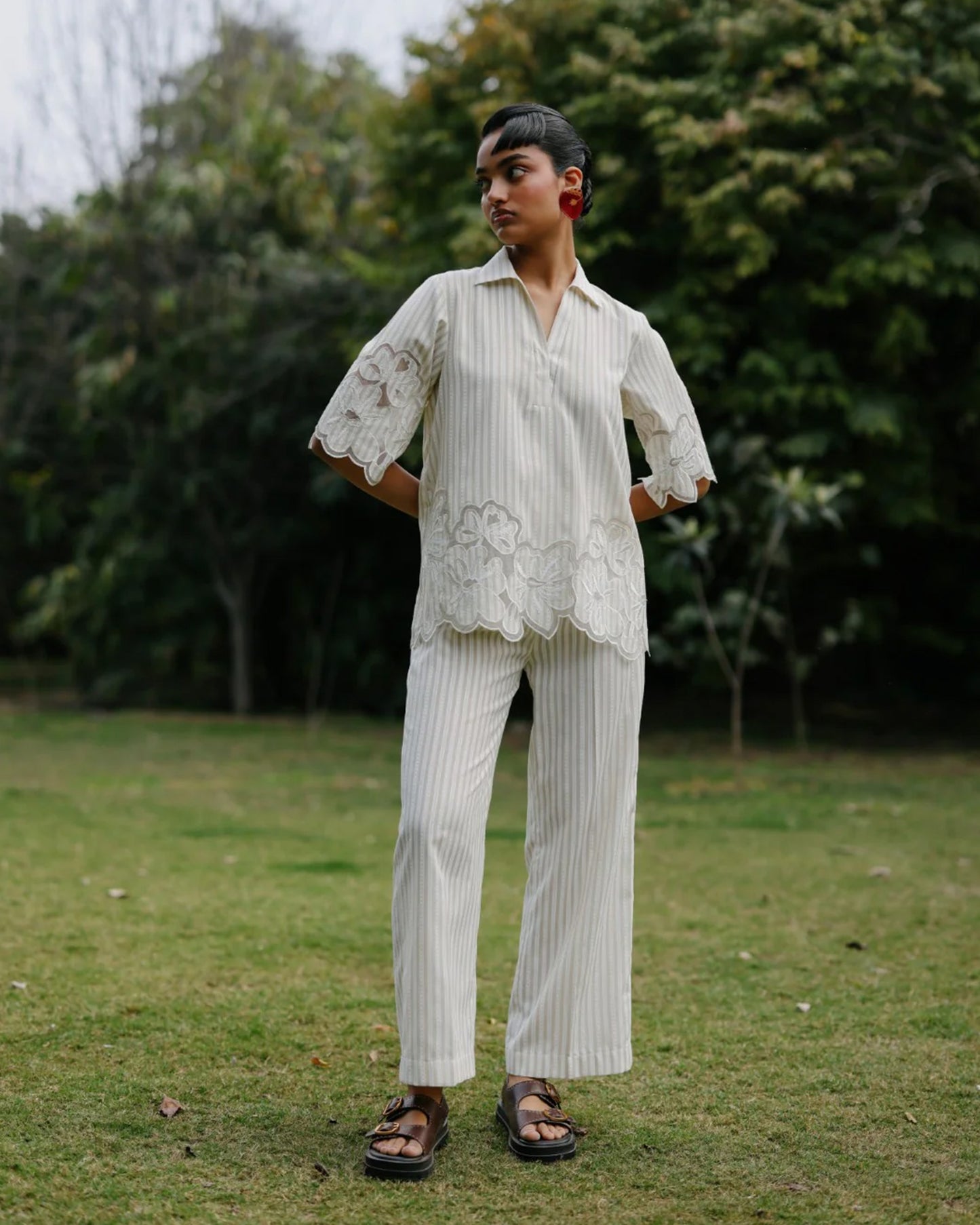 Cotton Bloom Applique Co-ord Set