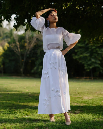 Raya Top With Petal Play Skirt