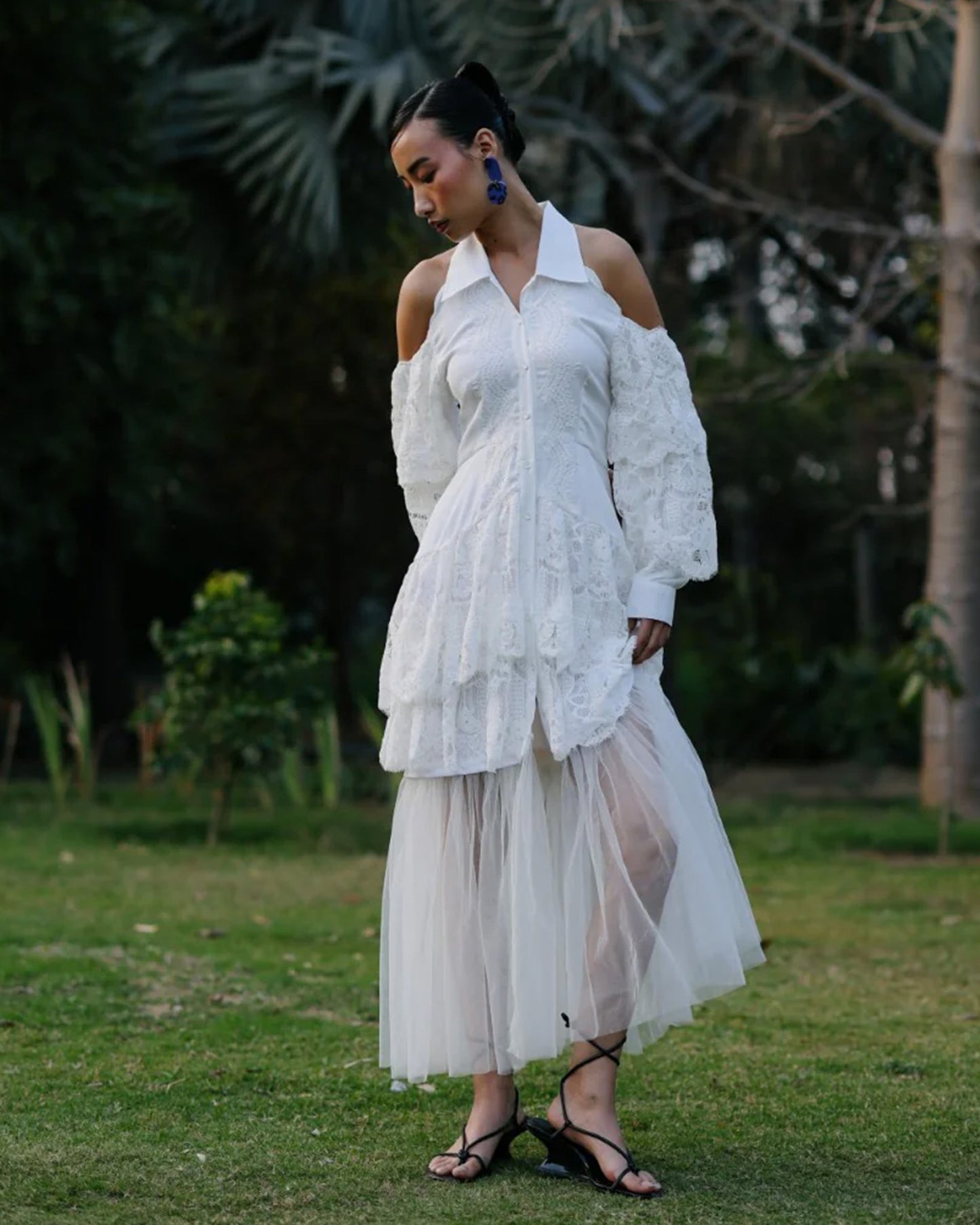 Wavelet Lace Flowy Dress