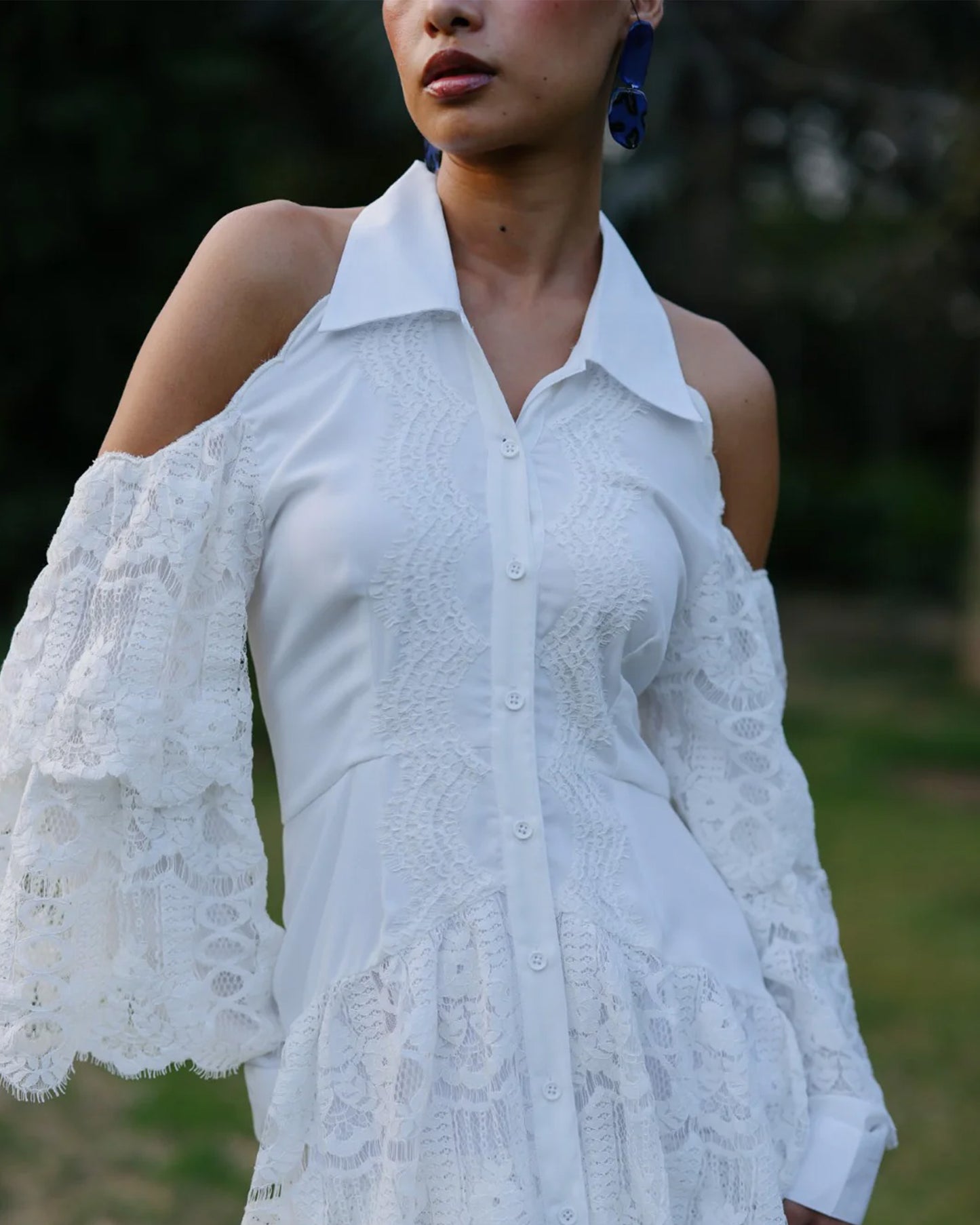 Wavelet Lace Flowy Dress