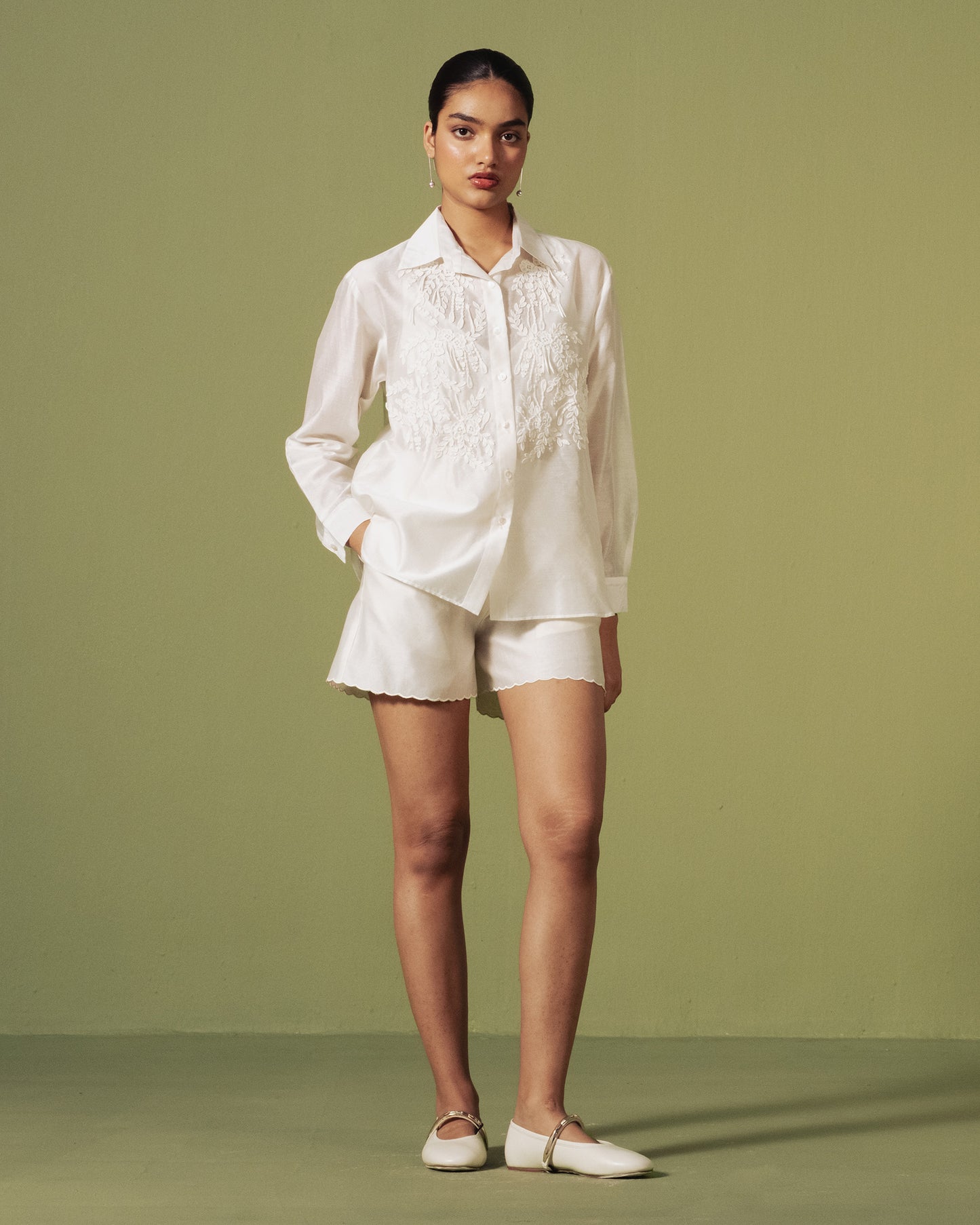 Ivory Blossom Short Set