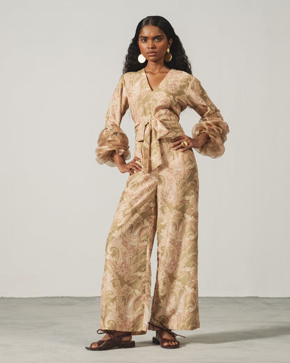 Olive Paisley Wrap Set