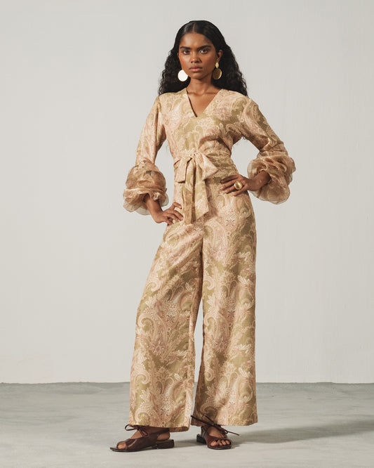 Olive Paisley Wrap Set