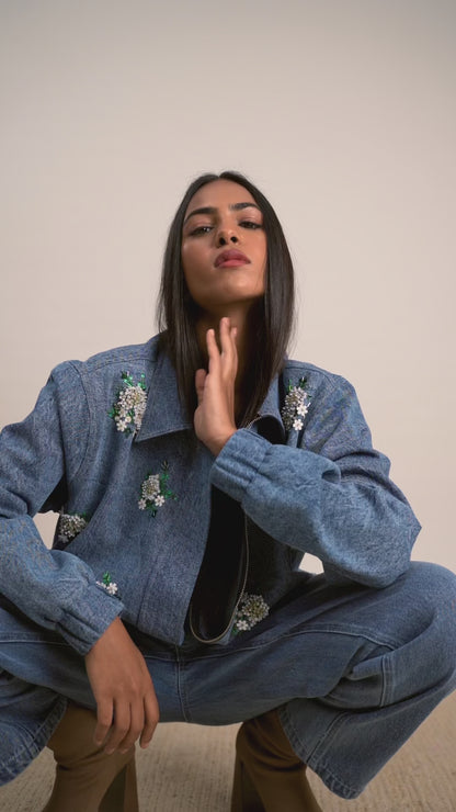 Blue Blossom Denim Jacket
