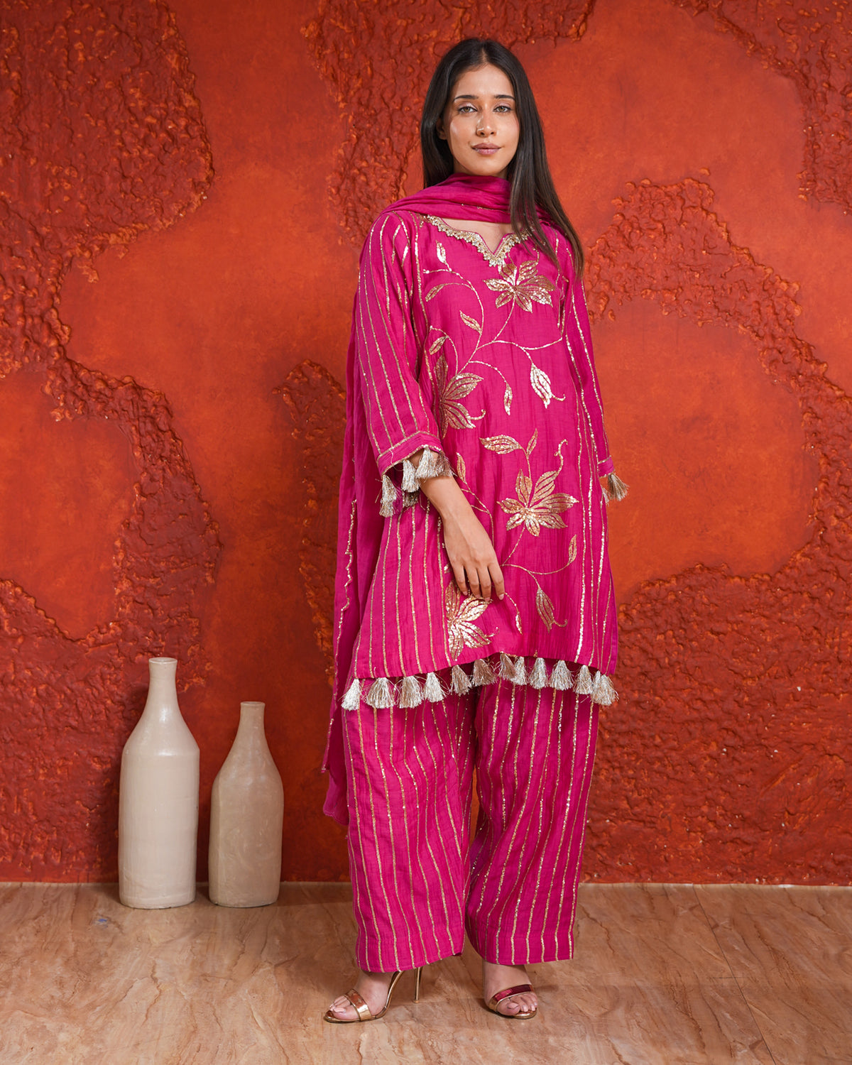 Noor Set Fuschia Pink