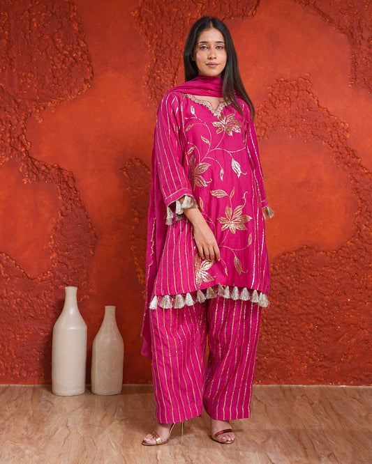 Noor Set Fuschia Pink