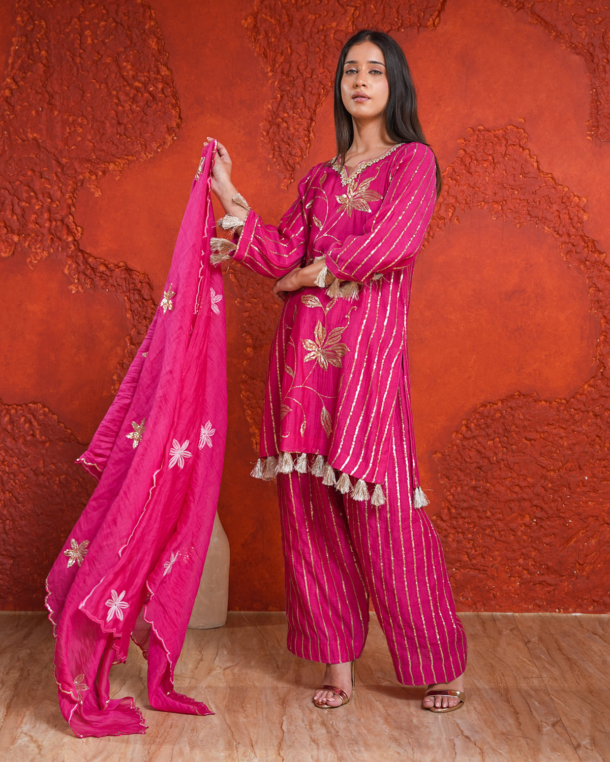 Noor Set Fuschia Pink