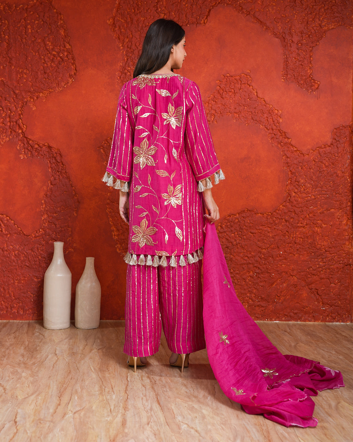 Noor Set Fuschia Pink