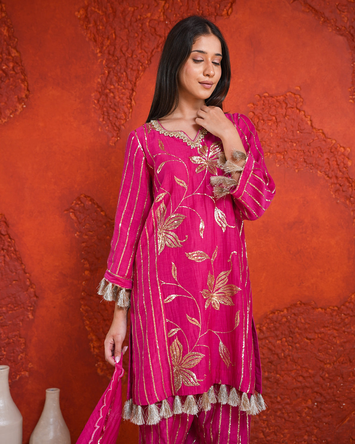 Noor Set Fuschia Pink