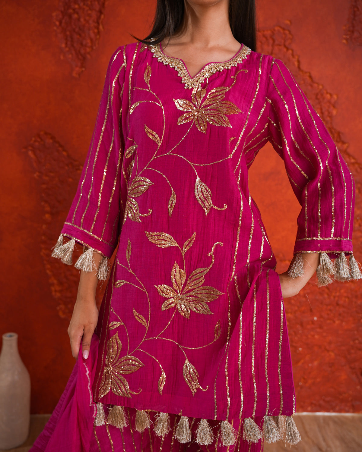 Noor Set Fuschia Pink